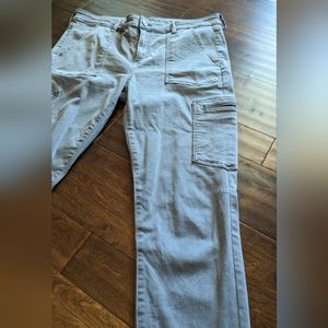 American Eagle Light Grey Skinny Hi Rise Jegging Pant Size 16 Next Level Stretch